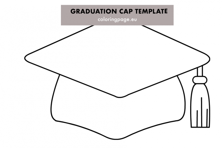 Graduation cap printable pattern Coloring Page