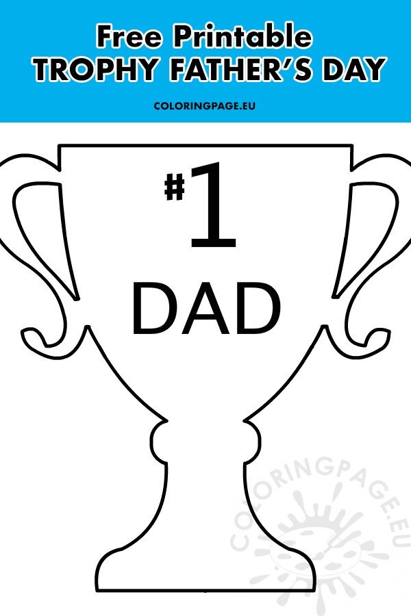 Trophy Father’s Day printable – Coloring Page