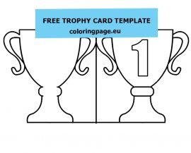 Free trophy card template | Coloring Page