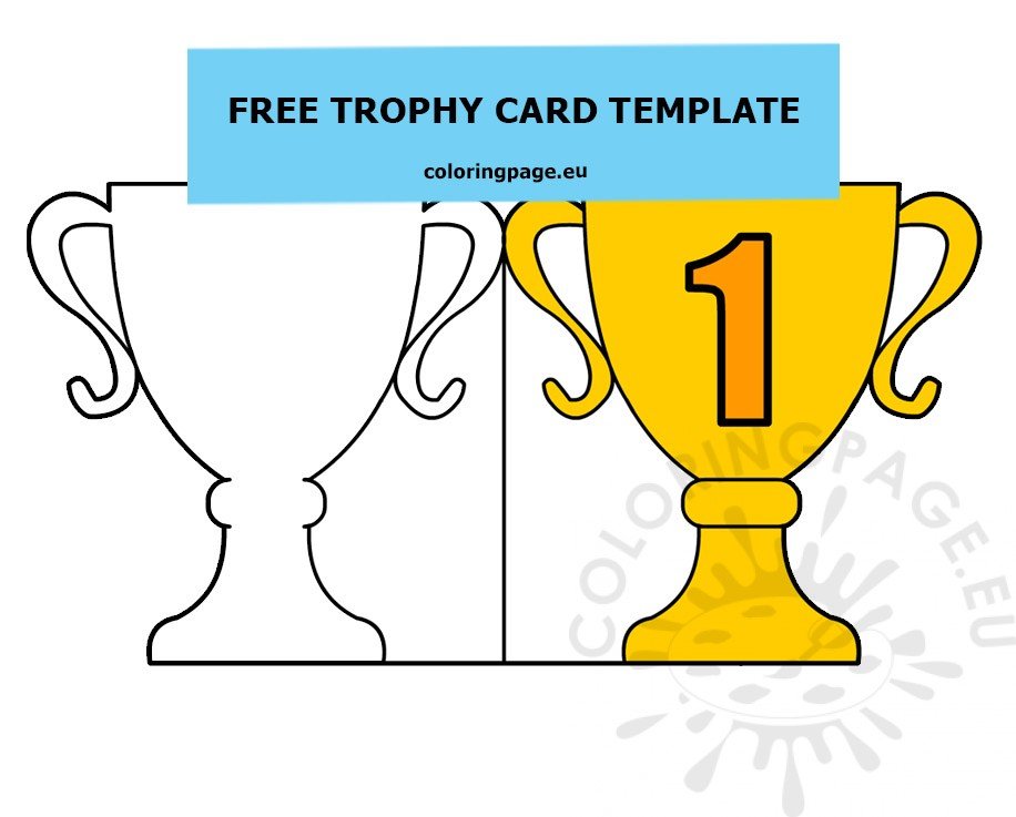 Father's Day Trophy Card printable - Coloring Page
