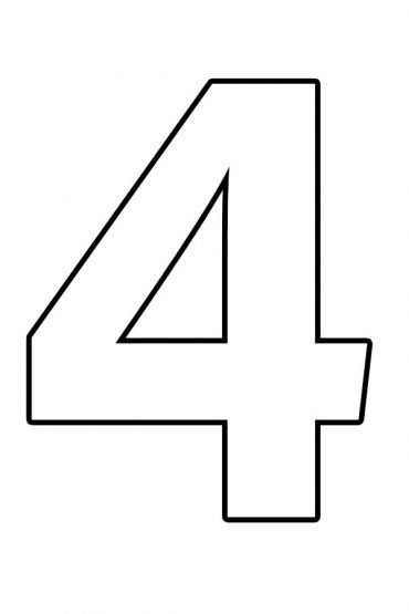 Number 4 template Coloring Page
