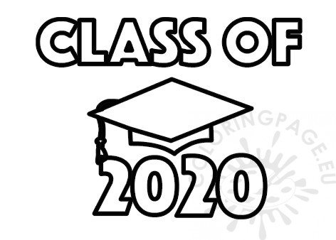 free printable graduation class of 2020 coloring page
