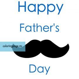 father's day mustache printable  coloring page