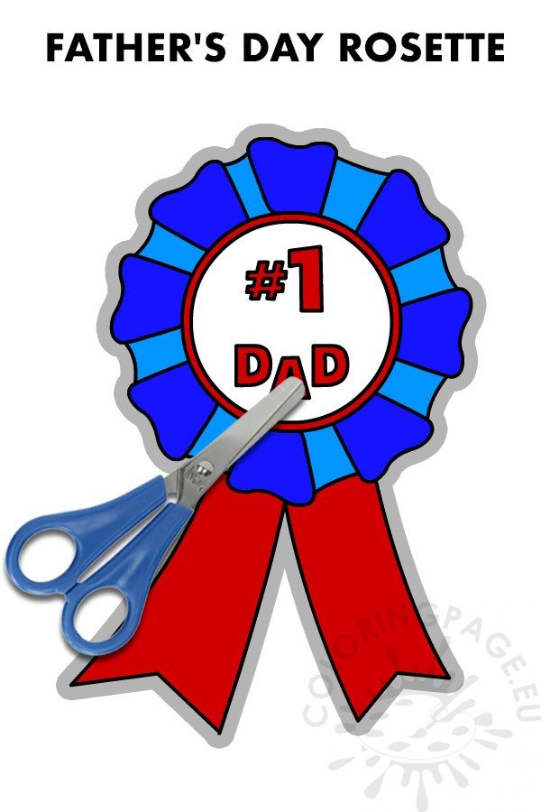 Paper Award Ribbons for Father’s Day – Coloring Page
