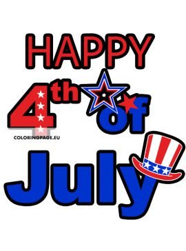 Happy Fourth Of July printable | Coloring Page