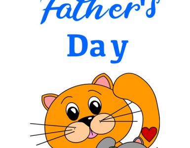 happy fathers day card cats