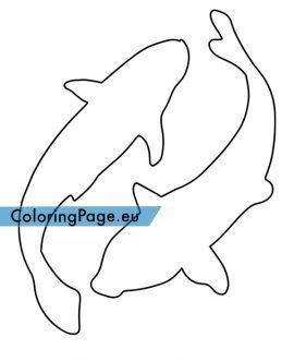 Koi fish template Coloring Page Koi fish template Coloring Page