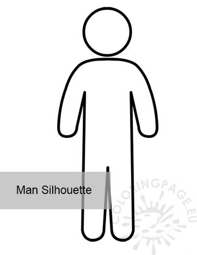 FREE! - Man Silhouette Outline Colouring Page