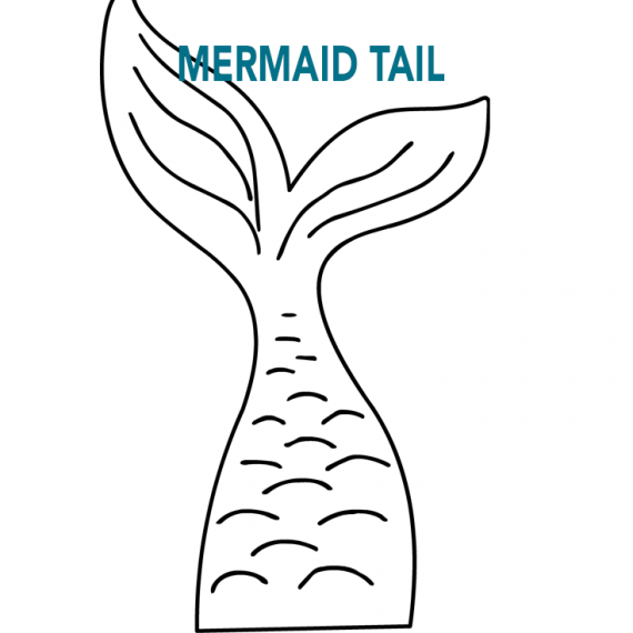 Mermaid tail template Coloring Page