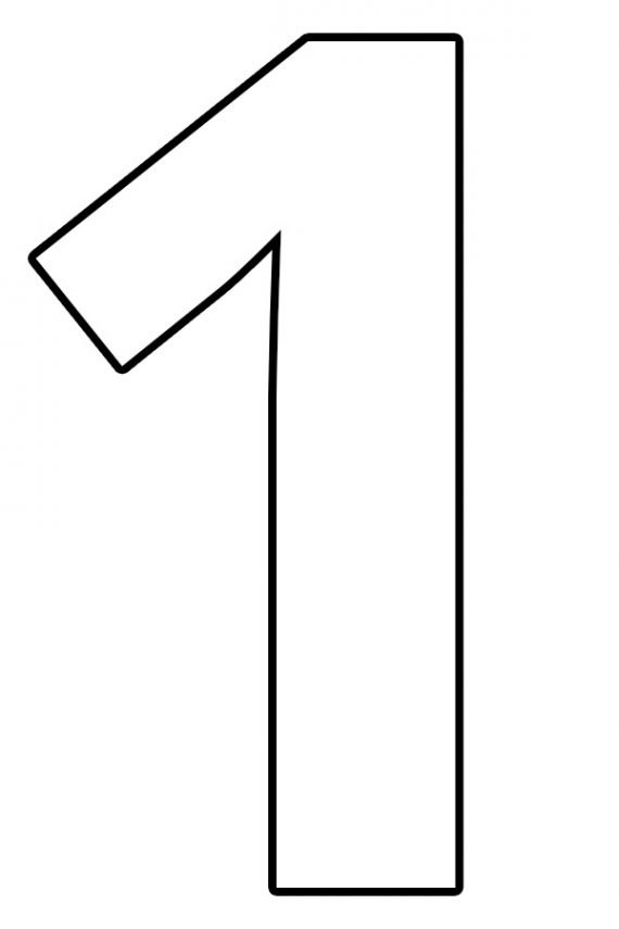 Number 1 Cut Out Printable