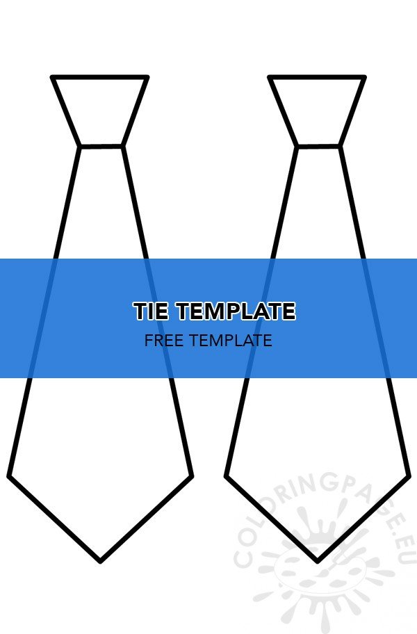 tie template free printable coloring page