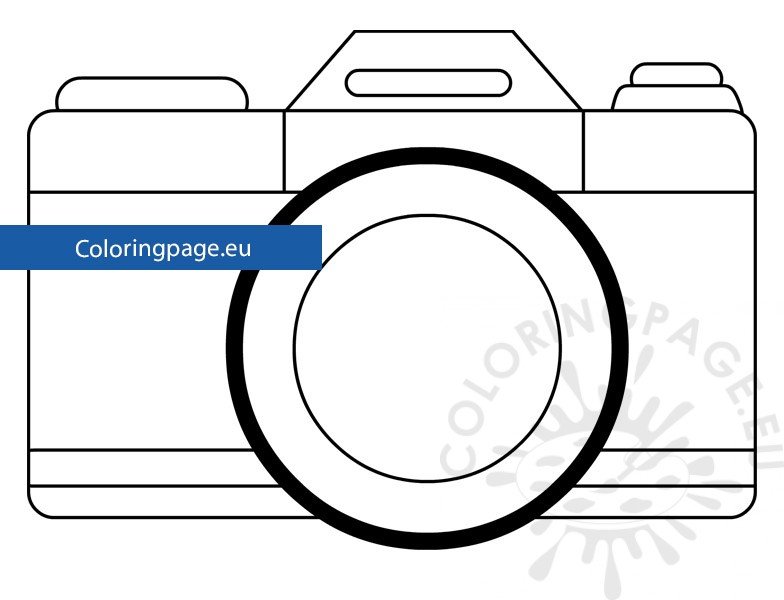 Vintage camera template Coloring Page