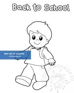 Happy boy going to school