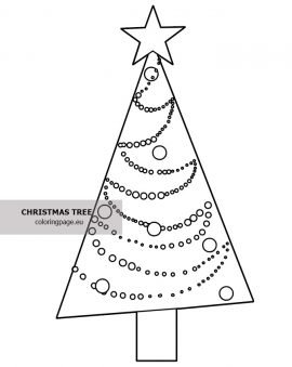 Christmas tree with hanging balls | Coloring Page