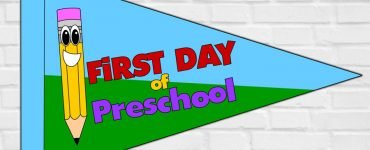 first day preschool flag
