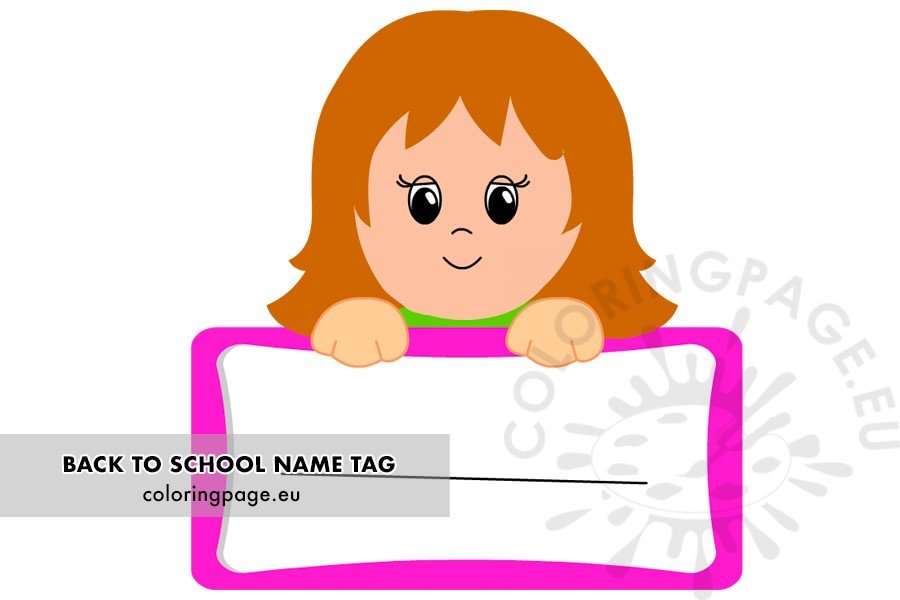 Free Editable Girl Name Tag Coloring Page Free Editable Girl Name Tag Coloring Page