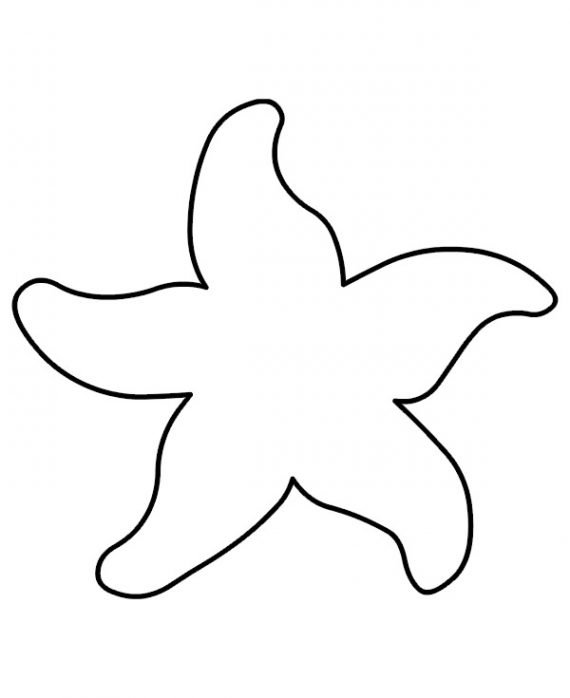 Starfish Template Outline Coloring Page
