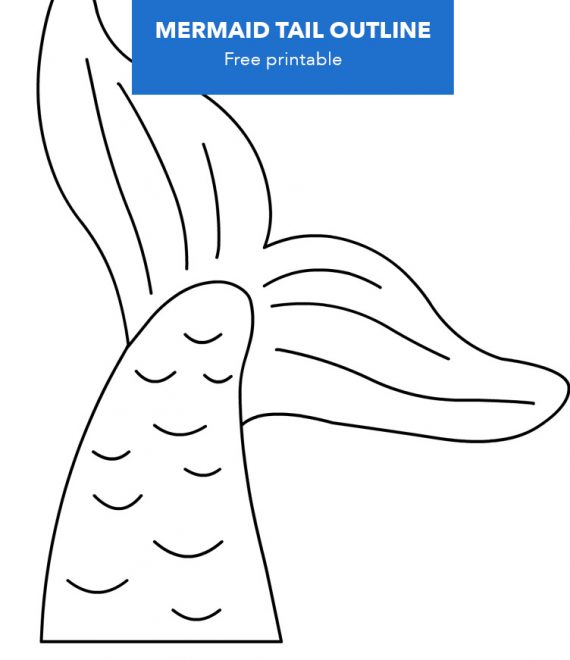 Free Mermaid Tail Outline Coloring Page