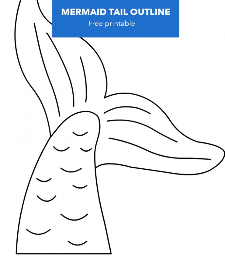 Free mermaid tail outline Coloring Page