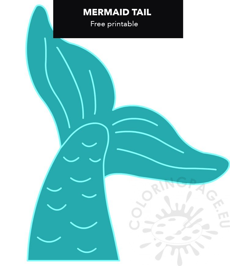 Printable mermaid tail pdf Coloring Page