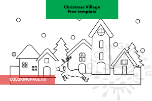 Paper Paper Christmas Village template | Coloring Page