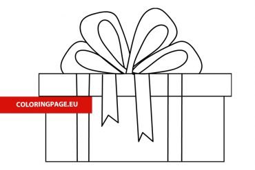 Christmas gift with bow template | Coloring Page