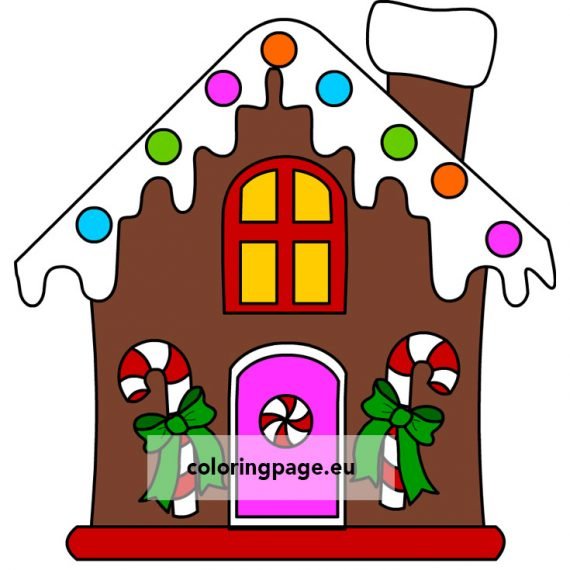 Colorful gingerbread house | Coloring Page