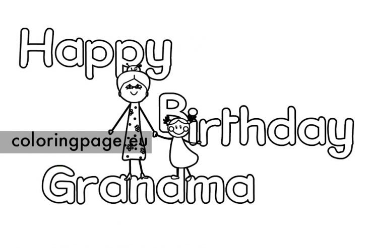 Printable Happy birthday grandma Coloring Page