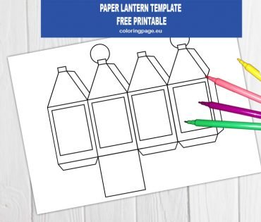 Free Paper Lantern Template – Coloring Page