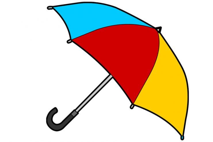 Colorful rain umbrella | Coloring Page