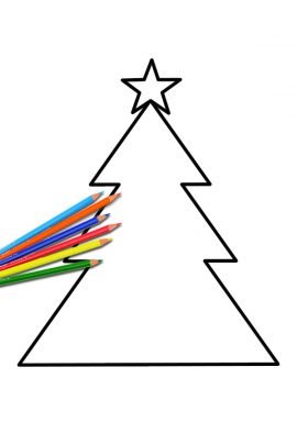 Simple Christmas tree template – Coloring Page