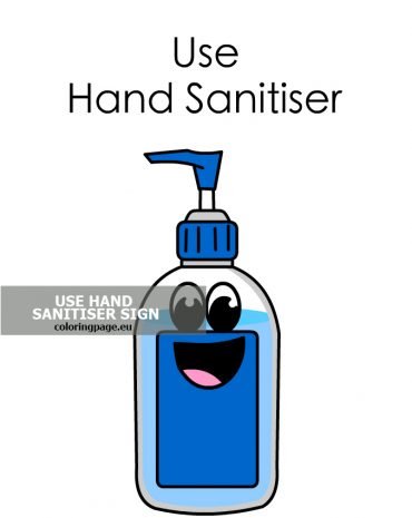 Free printable Use hand sanitiser sign | Coloring Page