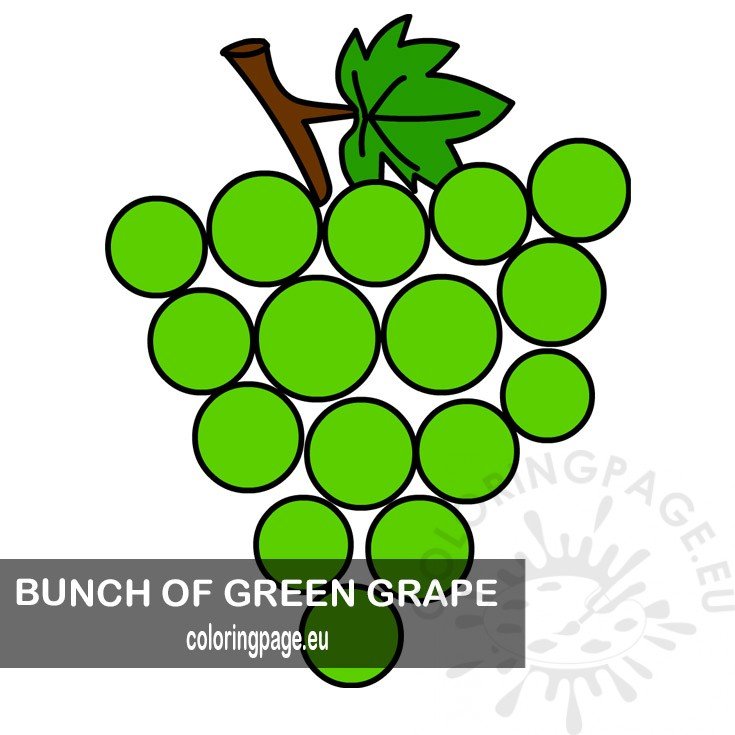 Download Printable Bunch of Green Grape - Coloring Page