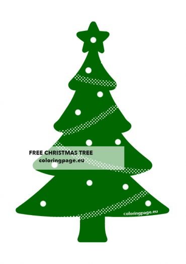 Green Christmas tree silhouette | Coloring Page