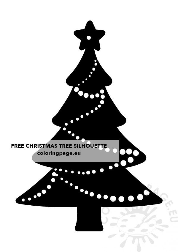 Black Christmas Tree Silhouette | Coloring Page