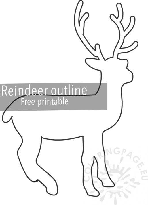 Free Christmas Reindeer outline Coloring Page