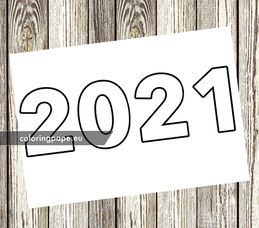 Printable Number 2021 template - Coloring Page