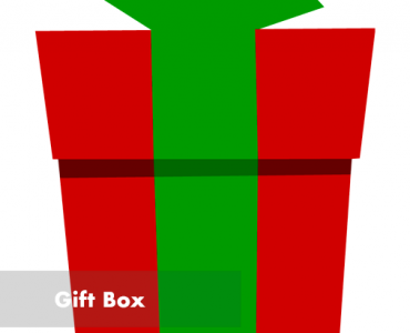 Red gift box green bow