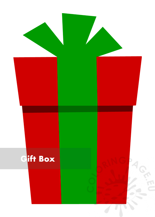 Red gift box green bow