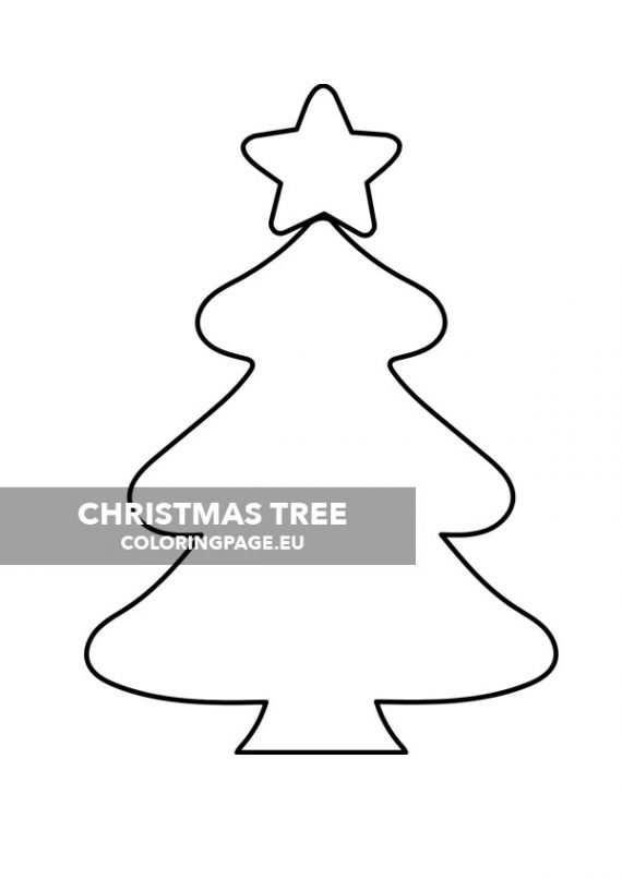 Christmas tree with star shape | Coloring Page