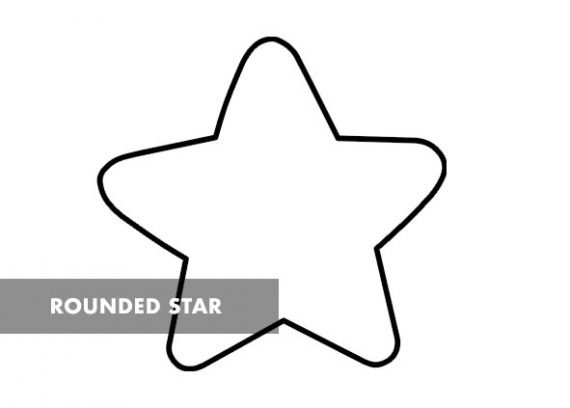 Star Rounded star template printable | Coloring Page