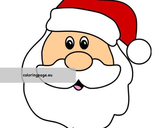 Free Printable Santa Clause Face Easy Coloring Page