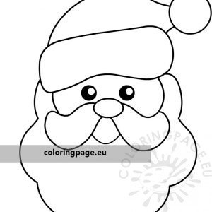 Christmas coloring page Happy Santa Claus face | Coloring Page