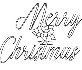 Merry Christmas calligraphy lettering printable | Coloring Page