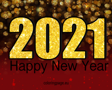 red and gold happy new year 2021