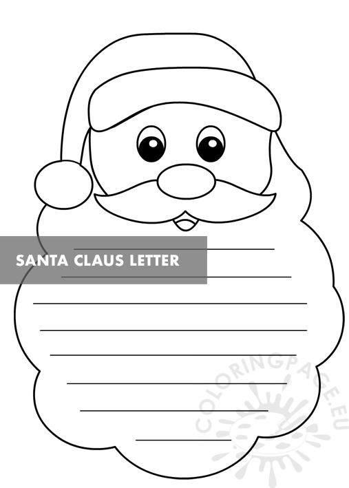 Santa Claus letter template printable Coloring Page