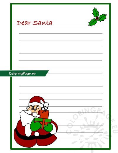 Free Printable Santa Letter for Kids | Coloring Page