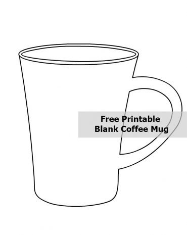 Blank Coffee Mug template printable | Coloring Page