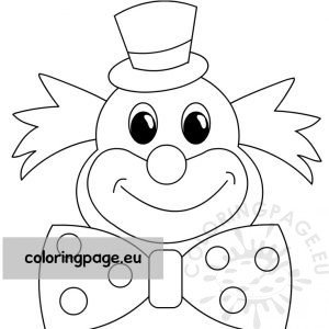 Funny clown with big bow | Coloring Page