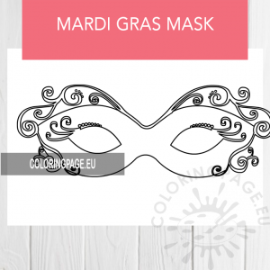 Mardi Gras mask template | Coloring Page